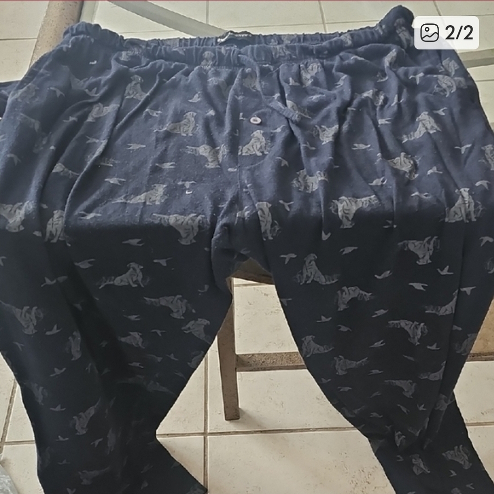 Women's Navy Pajama Pants with Dog Print